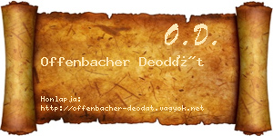Offenbacher Deodát névjegykártya
